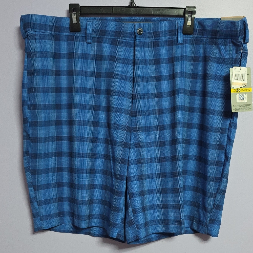 PGA Tour Blue Plaid Men's‎ Golf Shorts